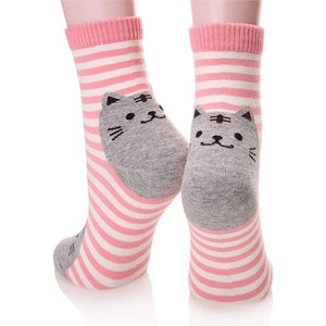 2019 Wholesale Women Spring and Winter Cute <strong>Cat</strong> Animal Colorful Striped Cotton Funny <strong>Socks</strong> - Product Image 3