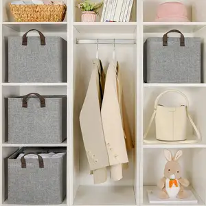 Lindon caixa de organização retangular dobrável, caixa de organização do retângulo da tecido do poliéster para brinquedos de roupas