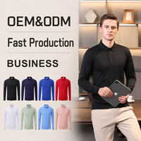 Camisas Polo Clásicas de Manga Larga para Hombre con Logotipo Personalizado, Transpirables, Casuales, de Negocios, de Alta Calidad, para Empleados de Ventas, al por Mayor