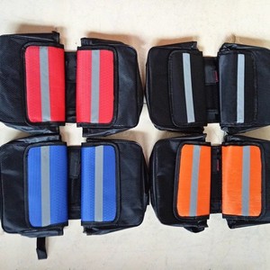 Bolsa para cuadro delantero de bicicleta de montaña con tiras reflectantes, bolsillo para teléfono móvil, color naranja rojo - Product Image 3