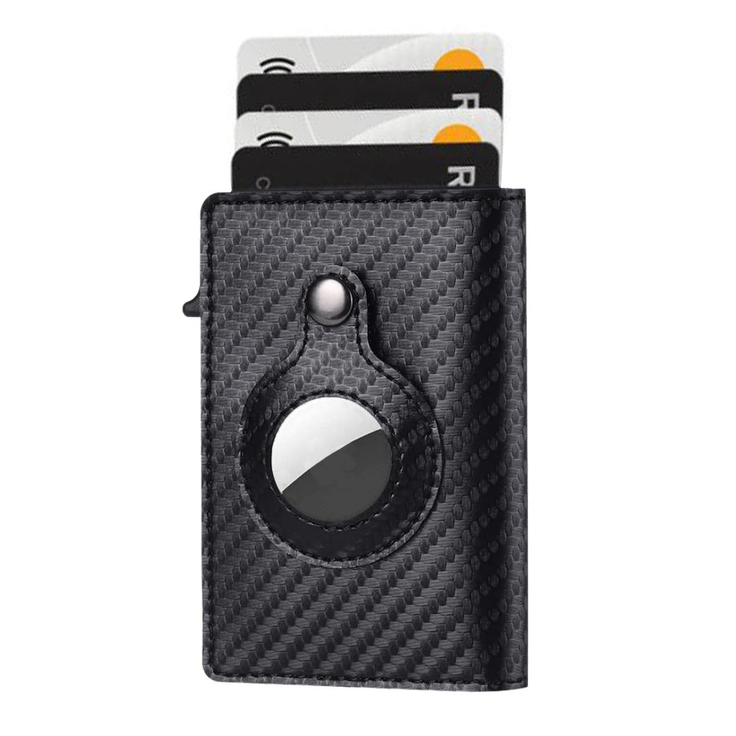 Genuine leather carbon fiber black