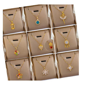 DAIHE nouveau collier de mode avec cristal en acier inoxydable strass Zircon pendentif collier pour les femmes en gros - Product Image 1