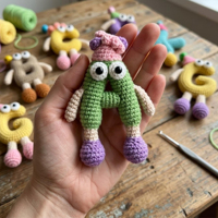 Vente en gros Personnalisé 2026 Nouveauté Mignons Sacs Poupées en Crochet Faits Main avec Mots Anglais, Porte-clés et Pendentifs pour Cadeaux de Fêtes