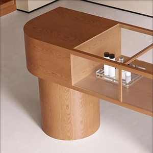 Tủ kính tối giản hiển thị trường hợp với <span class=keywords><strong>LED</strong></span> chiếu sáng gỗ Showcase cho đồ trang sức đồng hồ mỹ phẩm - Product Image 6