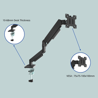 Bras de moniteur simple réglable, support de fixation pour moniteur VESA, pour moniteurs plats de 17 à 32 pouces