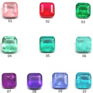 6*6mm-10*10mm 스퀘어 스텝 컷 아쿠아 블루 퓨전 돌 포함 보석 합성 크리스탈 전기석 보석 패치 워크 보석 - Product Image 5