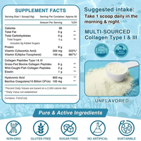 Collagène Multi-Peptides Hydrolysés OEM en Gros, 350g, de Protéines Vitales, Bovin, Marin et Poisson, en Poudre pour le Blanchiment de la Peau