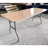 Table pliante en contreplaqué à chevalet pour événements de mariage de 6 pieds/8 pieds