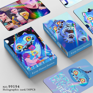 New 30pcs Demon Hunter Holographic Lomo Cards Kpop Cartoon Video Game Laser Postcards for Fan Character Photo Card