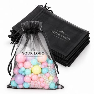 Wholesale Organza Drawstring <b>Gift</b> <b>Bags</b> Custom Logo Sheer Pouches for Jewelry Candy <b>Wedding</b> Party Favors - Product Image 2
