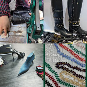 Sandalias de tacón alto con punta en pico, lazo y diamantes de imitación, de malla, estilo europeo-americano, personalizadas por el fabricante, para mujer - Product Image 6