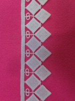 Dentelle géométrique de luxe fantaisie ivoire 100 % polyester, broderie soluble dans l'eau pour accessoires de couture de robes et vêtements