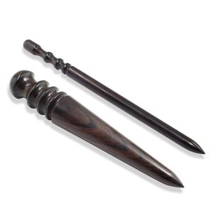 Bâton rond en <span class=keywords><strong>bois</strong></span> de santal violet pour polissage, avec fente <span class=keywords><strong>large</strong></span>, pour le façonnage des bords du cuir, la positionnement des fermetures éclair et des cartes, et le polissage DIY - Product Image 1