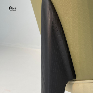 Customizable Cream Yellow Upholstered Dining <b>Chair</b> Black Wood Frame Wholesale for Home Commercial Use - Product Image 6
