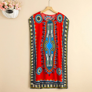 Robes amples d'été à imprimé africain, manches chauve-souris, taille unique, jupes Dashiki africaines, <span class=keywords><strong>robe</strong></span> africaine décontractée élégante à motifs floraux ethniques - Product Image 2