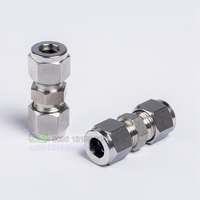 Konektor Union Baja Tahan Karat SS304 1/2" OD dengan Sambungan Kompresi Ferrule Ganda