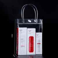 Sac fourre-tout en PVC transparent personnalisé, imperméable, écologique, durable, avec bouton, logo imprimé sur mesure pour les achats et les cadeaux