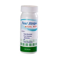 Bandelettes de test 4 en 1 : test du chlore et du pH, de l'alcalinité totale, du brome total