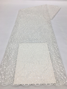 Cuentas blancas con cuentas Lentejuelas Teñido Colores teñidos Secuencia DE BODA Telas de encaje 3D - Product Image 4