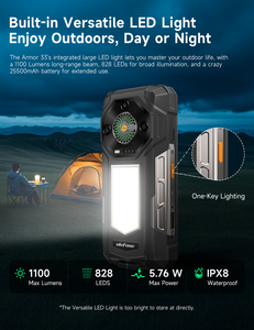 Ulefone Armor 33 โทรศัพท์มือถือที่ทนทาน มาตรฐานกันน้ำ IP68 กล้อง 50MP พร้อมระบบมองเห็นในที่มืด รองรับการชาร์จเร็ว 66W แบตเตอรี่ 25500mAh หน้าจอ 6.95 นิ้ว 120Hz แรม 12GB ความจุ 512GB ระบบปฏิบัติการ Android 15 รองรับ LTE - Product Image 6