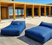 Fauteuil inclinable de jardin unique pour l'extérieur, canapé de jardin, chaise longue, transat de plage, housse de pouf uniquement
