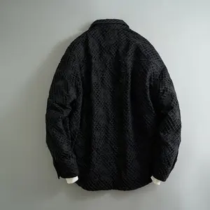 Chaqueta acolchada de algodón acolchado interior con Cuello de camisa de invierno de alta calidad con diseño personalizado OEM para hombre