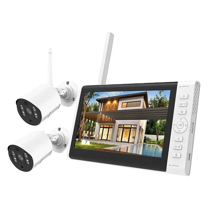 Innotronik 2MP açık güvenlik kamera sistemi seti 2CH kablosuz gözetleme Mini kamera CCTV kiti ile 7 "monitör