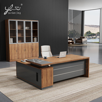 Bureau de direction de luxe, bureau de gestionnaire, ensemble de mobilier de bureau de direction, mobilier de bureau, bureau en bois de luxe