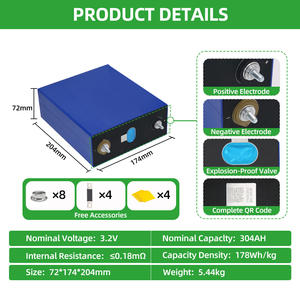 EVE Lifepo4 3,2 V 304Ah Célula de batería Grado a Stock DE LA UE Litio Solar Li-ion Prismático Almacenamiento de energía Akku Lf304 Lfp 3,2 V Lipo4 - Product Image 2
