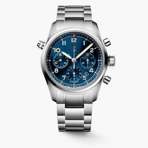 Montre mécanique Longinesing exquise et élégante avec chronographe à trois aiguilles, aiguilles et index lumineux en acier inoxydable. - Product Image 2