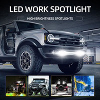 Phares antibrouillard 12V-24V à LED carrés de 3 pouces, super lumineux, 40W, pour travail et conduite tout-terrain - Vente chaude