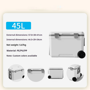 Kotak pendingin portabel 45L Modern, dengan roda desain baru berkemah persegi panjang hangat untuk penyimpanan makanan bir & buah - Product Image 4
