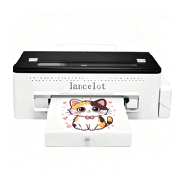Imprimante DTF A3 L1800 avec tête d'impression, contrôle par PC portable, circulation d'encre blanche, machine d'impression par transfert pour casquettes