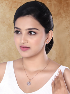 ชุดเครื่องประดับสร้อยคอพร้อมต่างหู ดีไซน์หรูหรา ชุบทองคำสีโรสโกลด์ ประดับเพชร CZ สไตล์อเมริกัน เหมาะสำหรับงานแต่งงานและเทศกาลต่างๆ - Product Image 3