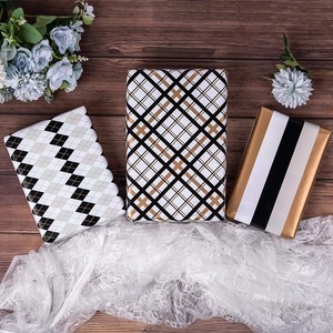 Double Side PE Metallized Gift Wrapping <b>Paper</b> Roll Black White Gold Plaid <b>Pattern</b> Eco-Friendly Digital Printing Compatible Candy - Product Image 6