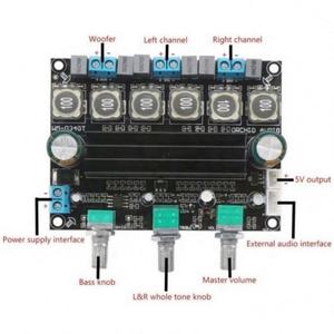Módulo amplificador de Audio estéreo de 2,1 canales 50Wx2 + 75W para <span class=keywords><strong>altavoces</strong></span> DC 10V-25V 12V 15V 19V 24V de alta potencia TPA3116 DIY <span class=keywords><strong>HiFi</strong></span> Digital - Product Image 2