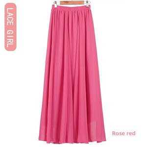 Gonna Midi in Chiffon Stile Europeo-Americano, Gonna Lunga Bohémien Autunnale <span class=keywords><strong>a</strong></span> <span class=keywords><strong>Vita</strong></span> <span class=keywords><strong>Alta</strong></span>, Taglie Forti, Linea <span class=keywords><strong>A</strong></span>, Lunghezza Pavimento, <span class=keywords><strong>Gonne</strong></span> da Spiaggia - Product Image 1