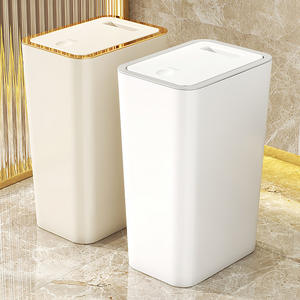 Cubo de Basura Rectangular Jieyang de 10L/12L, Blanco, con Botón de Presión, para Interiores, Ahorra Espacio, Gran Capacidad - Product Image 2
