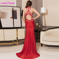 Đầm Thường Ngày Dài Dạ Hội Cho Nữ Chất Béo Tinh Tế Vải Satin Khoét Lưng Ren Thêu Hoa Thanh Lịch Màu Đỏ Gợi Cảm Mùa Hè Cho Nữ