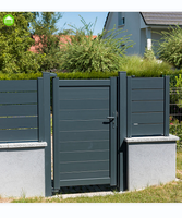 Portail battant simple en aluminium à design moderne personnalisé, clôture de ferme, modélisation 3D - Écologique, résistant à la décomposition et à la corrosion, pour jardin