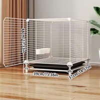 Grande Cage à Oiseaux Moderne de Luxe à Toit Plat avec Plateau en Plastique et Cadre en Fer Noir pour Pigeons - Cage Intérieure Durable, Écologique et Sûre
