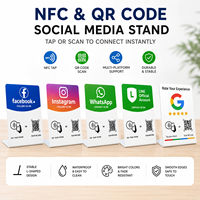 Support de table Google Review programmable avec plaque NFC et code QR imprimé sur mesure pour salons, restaurants, commerces de détail et entreprises