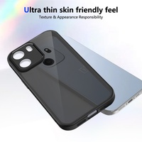 Coque pour OnePlus Nord CE6 5G Version Globale, Ultra Fine, Cadre en TPU Souple, Dos en PC Noir Mat Transparent, Protection Antichoc pour Téléphone