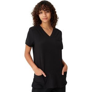 Floralhue Women's V-Neck Scrub Top With 4 Pockets Breathable Medical Uniform Hospital Use Cotton Blend Knitted Fabric - Product Image 6