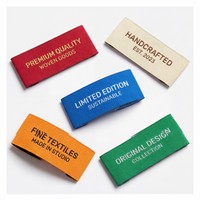 Étiquettes de vêtements pas chères, en tissu polyester doux de haute qualité, étiquettes tissées pour le col des vêtements