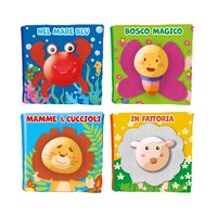 Estilo Edicart, tela suave, elementos 3D, educativos, coloridos, para niños de 3 a 6 meses, modelo LibriStoffa3DBO25, hecho en Italia
