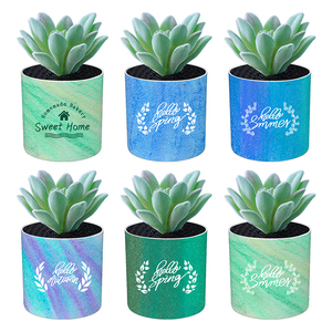 Ins – Pot de fleurs rond en plastique, peinture à l'huile, <span class=keywords><strong>aquarelle</strong></span> artistique, Simulation de maison, de bureau, Pot de fleurs décoratif - Product Image 4