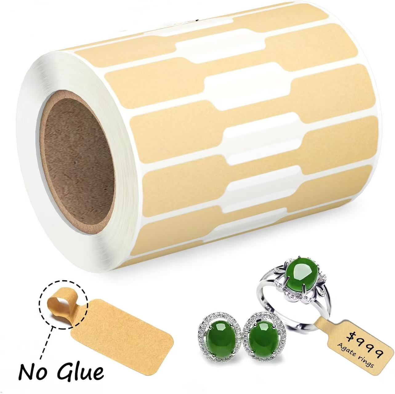 500 Labels Per Roll Self Adhesive Jewelry Labels Printing Ring Jewellery Price Tag Barcode Stickers Thermal Label