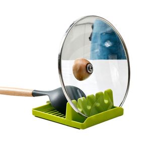 Étagère de cuisine multifonctionnelle en plastique pour cuillères, spatules et couvercles, avec tapis antidérapant et support mural de séchage pour casseroles - Product Image 2