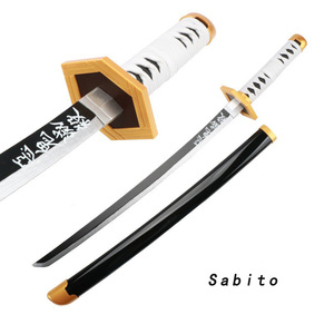 Spada in Legno Demon Slayer COS <span class=keywords><strong>Anime</strong></span> 75cm/29.53in, Lama in Bambù di <span class=keywords><strong>Tanjiro</strong></span> Kamado e Zenitsu Agatsuma con Fodero in ABS - Product Image 1